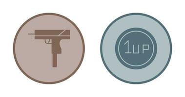 Gun and 1UP Icon vector