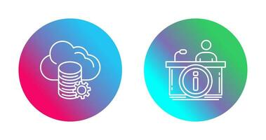 cloud data and information desk Icon vector