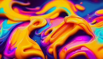 Wave fluid abstract background. Swirl flow liquid lines. Gel texture. AI generative. photo