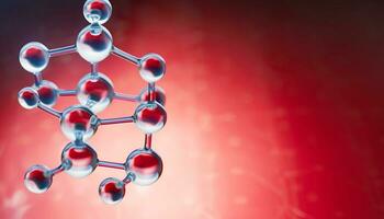 Ciencias antecedentes con molecula y átomo modelo. resumen molecular estructura. ai generativo. foto