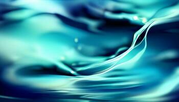 Abstract blue water waves background with liquid fluid texture AI generative. photo