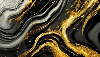 Luxury abstract fluid art painting background. Marble texture with gold. AI generative. photo
