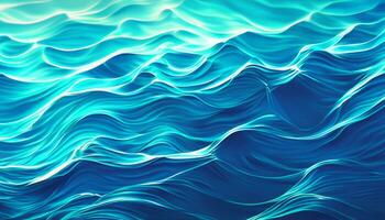 Abstract blue water waves background with liquid fluid texture AI generative. photo