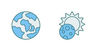 earth and eclipse Icon vector