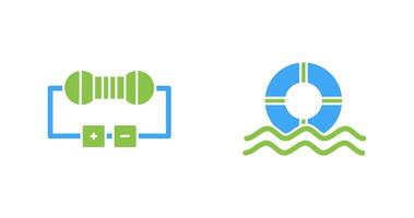 resistor y flotador icono vector