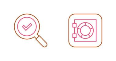 Magnifying Glass and Safe Box Icon vector