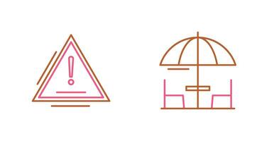 Warning and Umbrella Icon vector