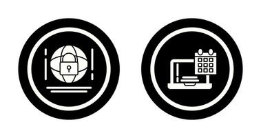 Internet Security and Calendar Icon vector