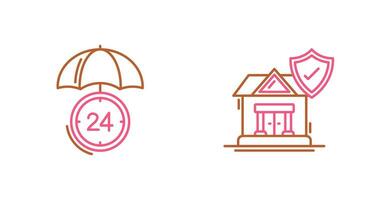 Protection and House  Icon vector