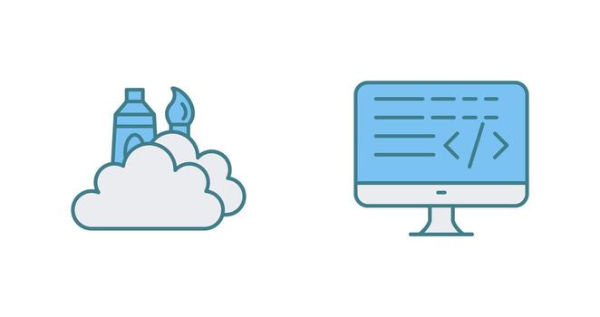 creativo y codificación icono vector