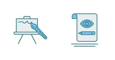 canvas and sketch Icon vector