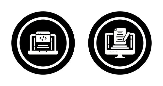 codificación y Nota icono vector