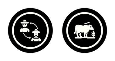 Connect and Cattle Icon vector