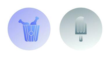 Fried Chicken and Ice Cream Icon vector