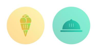 Ice cream and Dish Icon vector