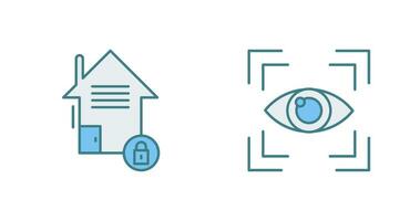 Real Estate and Eye Scan Icon vector