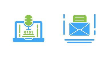 Voice Recorder and Email Icon vector