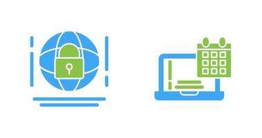 Internet Security and Calendar Icon vector