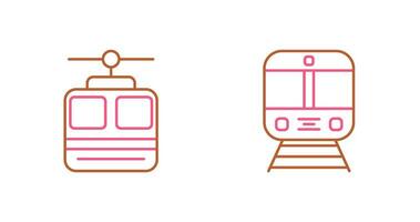 Cable car and Train Icon vector