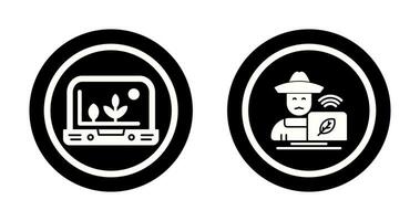 Smart Farm and Farmer Icon vector