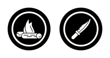 Bon Fire and Knife Icon vector