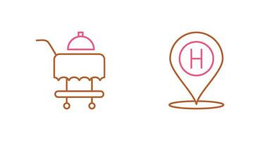 Room Service and Hotel Location Icon vector