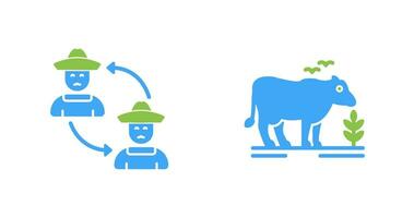 Connect and Cattle Icon vector