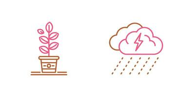 Planting and Rainy Day Icon vector