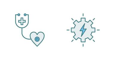 Phonendoscope and Electricity Icon vector