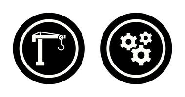 Crane and Gears Icon vector