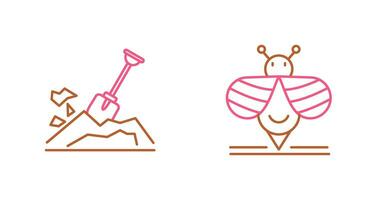 Digging and Bee Icon vector