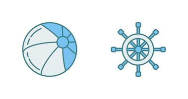 Beach Ball and Rudder Icon vector