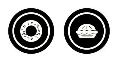 rosquilla y tarta icono vector