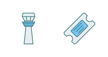 Control Tower and Ticket Icon vector