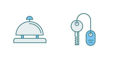 Room key and Desk Bell Icon vector