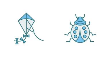 Kite and Ladybug Icon vector