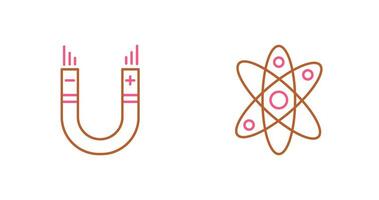 Atom and Magnet,attraction Icon vector