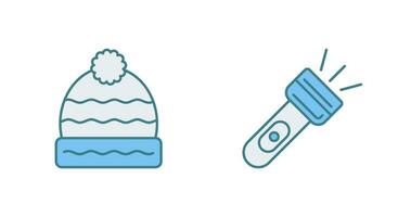 Winter Hat and Flash Light Icon vector