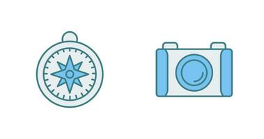 Compass and Camera Icon vector