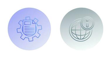 cogwheel and world Icon vector