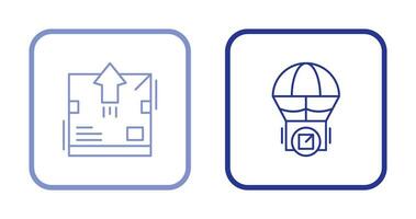 delivery box and parachute Icon vector