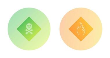 poisonous gas and Danger of flame  Icon vector