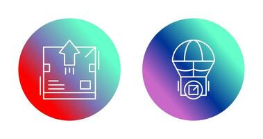 delivery box and parachute Icon vector