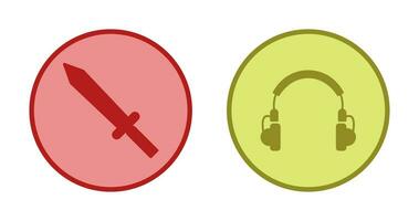 Headphones and Sword Icon vector