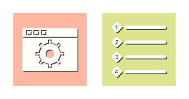 settings and numbered lists Icon vector