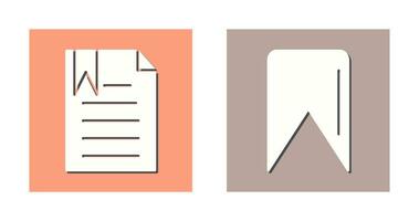 bookmarked document and Bookmark Icon vector