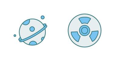 planeta y nuclear icono vector