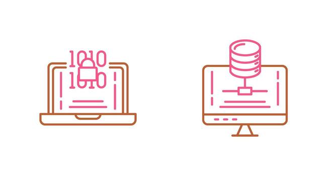 cifrado y servidor icono vector