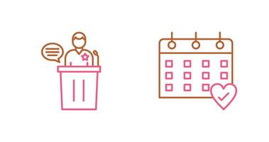 Debate and Calendar Icon vector