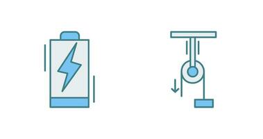 Battery and Pully Icon vector